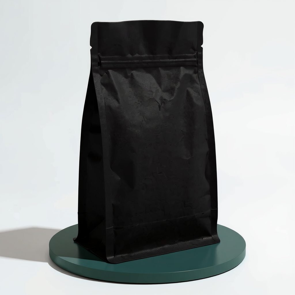 Flat Bottom Pouches with Round Corners - Matte Black
