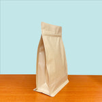 Flat Bottom Bags with Zipper Closure- Kraft Paper