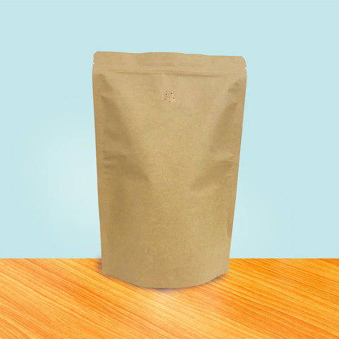 Stand Up Pouch with Valve - Kraft Paper