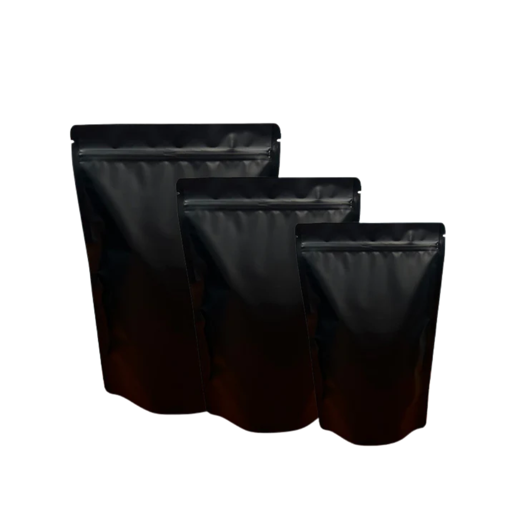 Stand Up Pouch with Zipper Closure- Matt Black