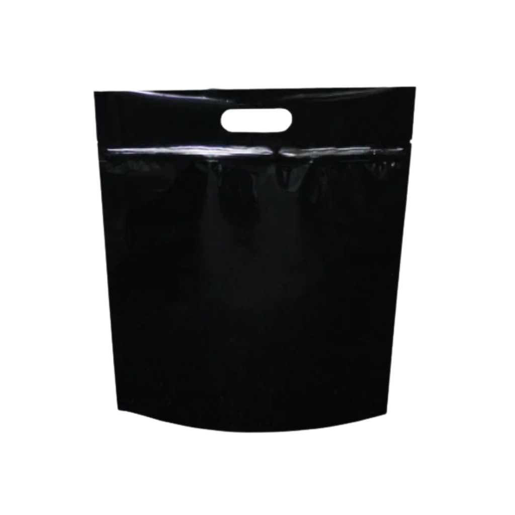 4KG Stand Up Pouch with Handle and Zipper - Gloss Black