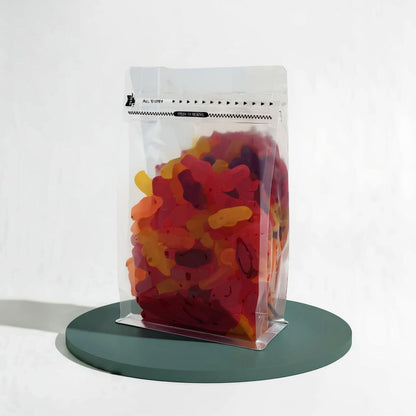 Flat Bottom Bag with Front Zipper Closure - Clear/Silver