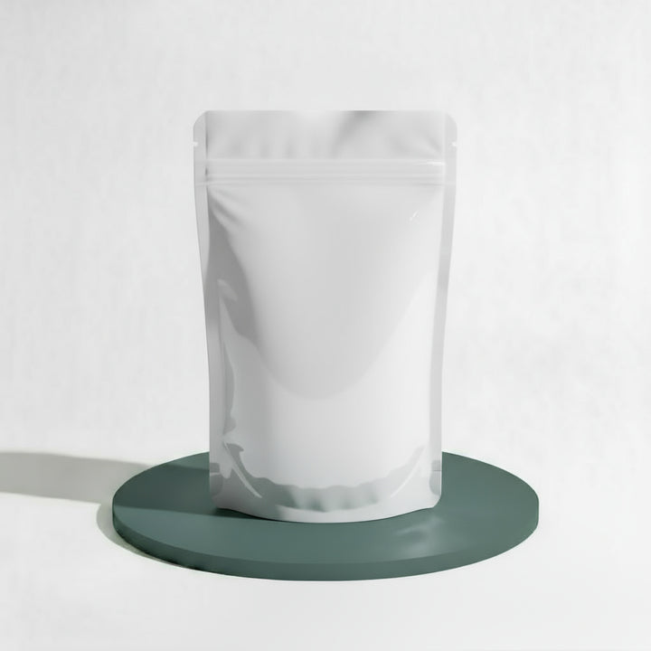 1kg Stand Up Pouch with Zipper - White Gloss