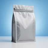 Flat Bottom Bag with Front Zipper - Matt White 250g