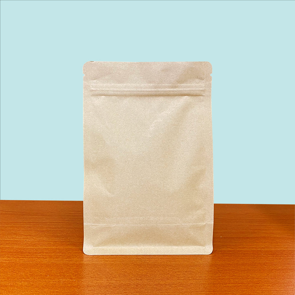 Flat Bottom Bags with Zipper Closure- Kraft Paper