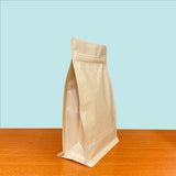 Flat Bottom Bags with Zipper Closure- Kraft Paper