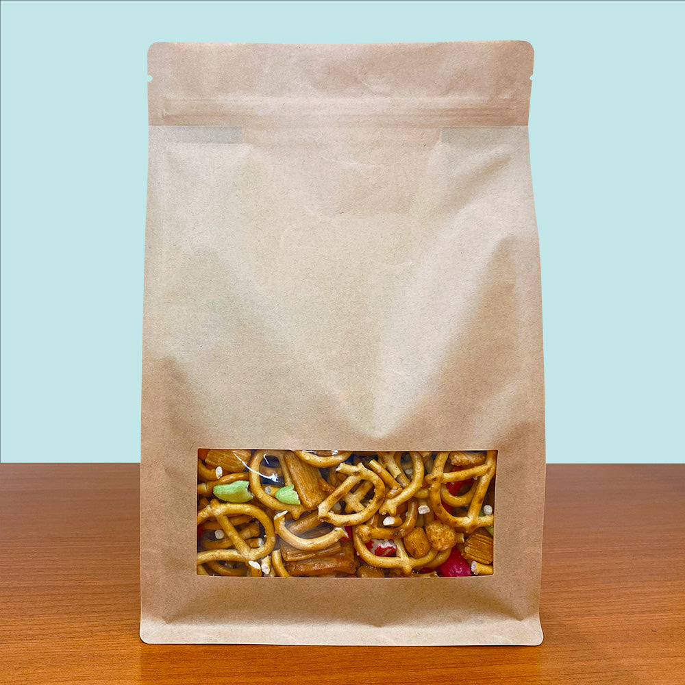 Flat Bottom Bags with Zipper Closure- Kraft Paper with Window – The ...