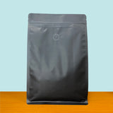 Flat Bottom Bags with Zipper Closure and Coffee Valve- Matt Black