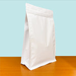Flat Bottom Bags with Zipper Closure- Matt White