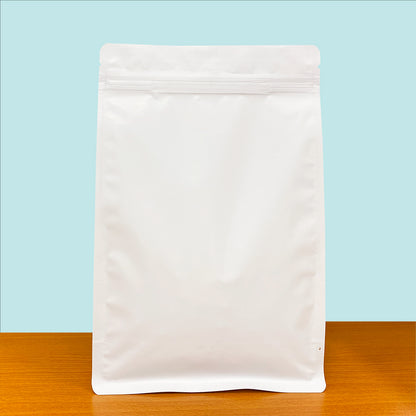 Flat Bottom Bags with Zipper Closure- Matt White