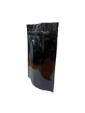 250g Stand Up Pouch with Valve & Square Corners - Gloss Black