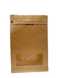 Flat Bottom Bags with Rectangle Window - Kraft Paper