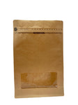 Flat Bottom Bags with Rectangle Window - Kraft Paper