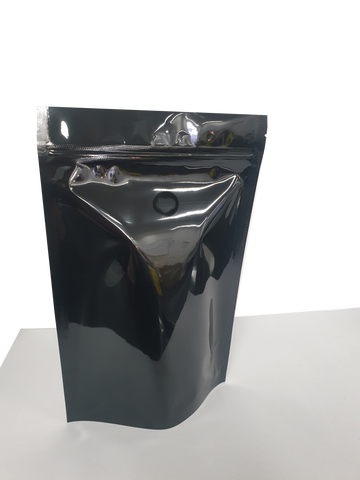 250g Stand Up Pouches with Valve - Clear Black