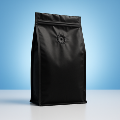 Side Gusset Coffee Bag with Valve - Matte Black