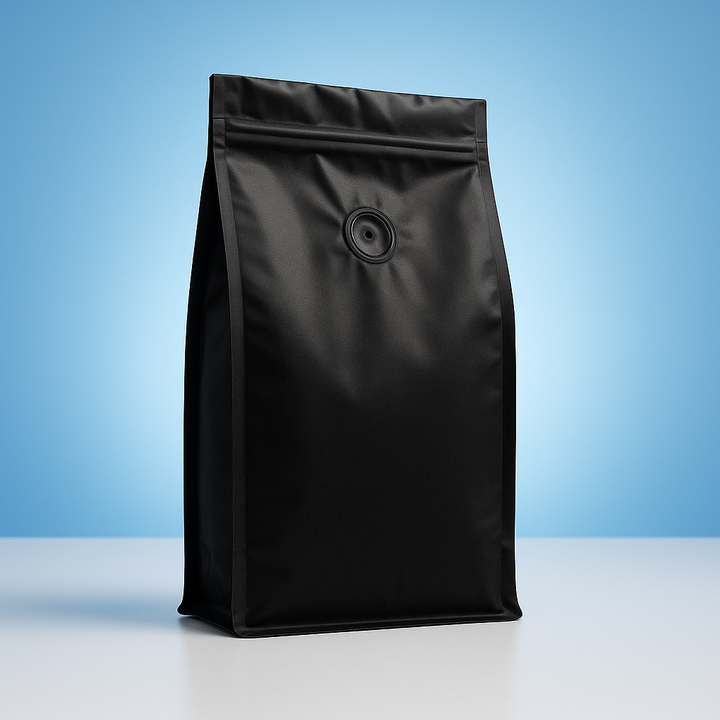 Side Gusset Coffee Bag with Valve - Matte Black