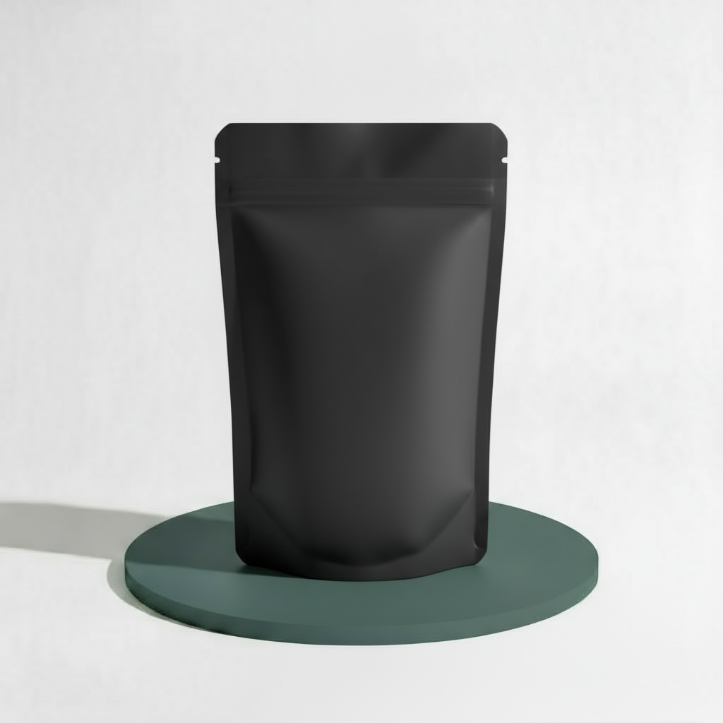 Stand Up Pouch with Zipper Closure- Matt Black