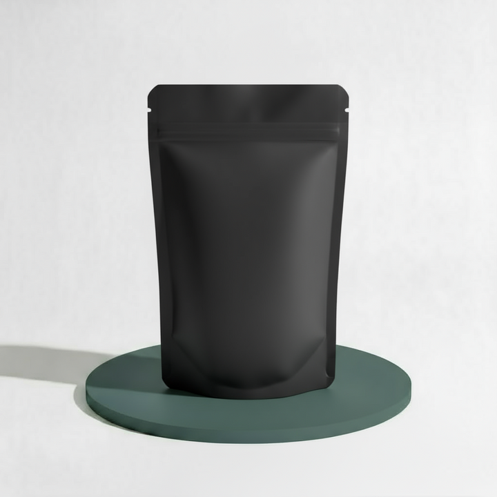 Stand Up Pouch with Zipper Closure- Matt Black