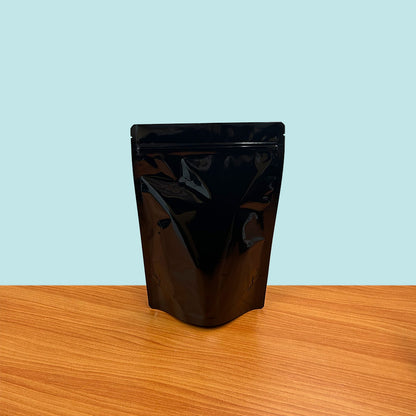 Stand Up Pouch with Zipper Closure- Gloss Black