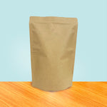 Stand Up Pouch with Zipper Closure and Coffee Valve - Kraft Paper