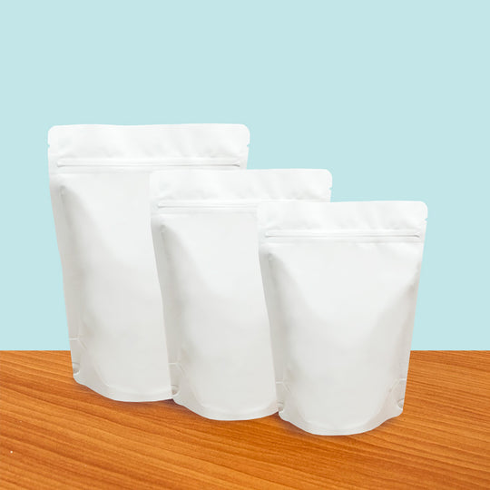 Stand Up Pouch with Zipper - Matte White
