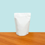 Stand Up Pouch with Zipper Closure and Coffee Valve - Matt White