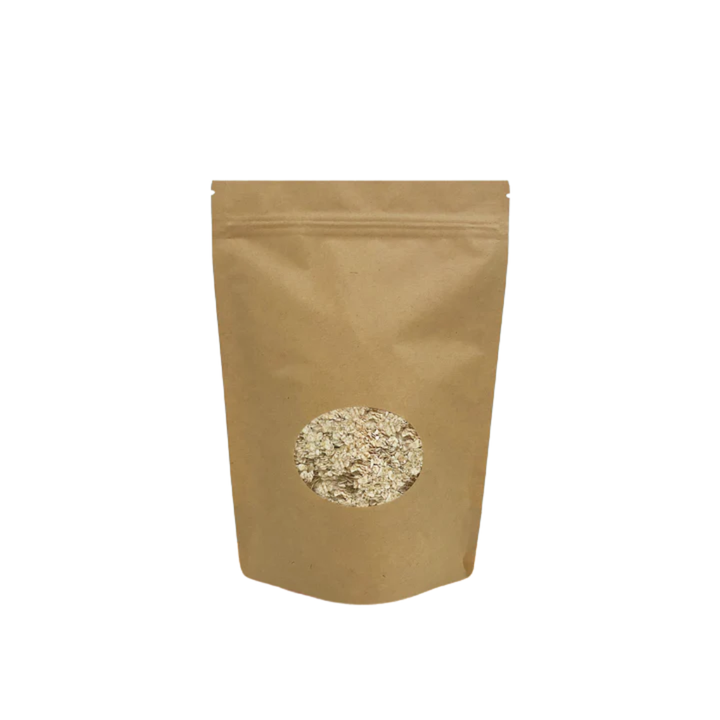 Stand Up Pouch with Oval Window - Kraft Paper