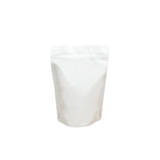 Stand Up Pouch with Zipper Closure and Coffee Valve - Matt White