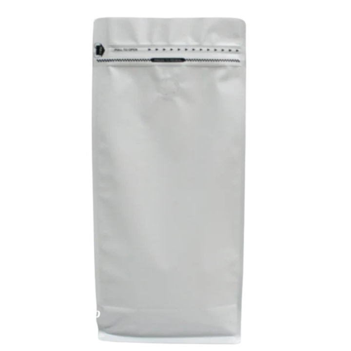 Flat Bottom Bag with Front Zipper - Matt White