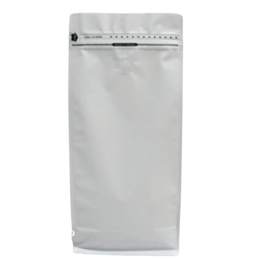 Flat Bottom Bag with Front Zipper - Matt White