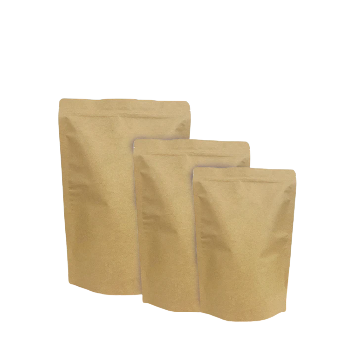 Stand Up Pouch with Zipper Closure- Kraft Paper