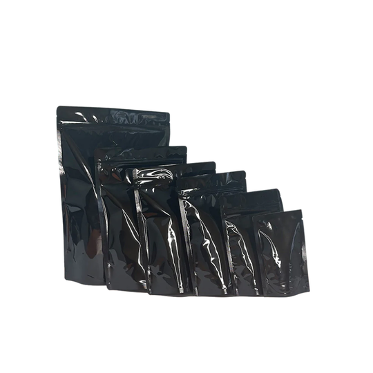 Stand Up Pouch with Zipper Closure- Gloss Black