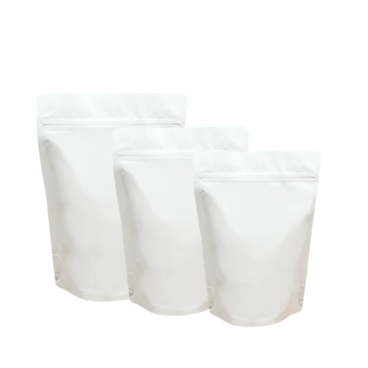 Stand Up Pouch with Zipper - Matte White