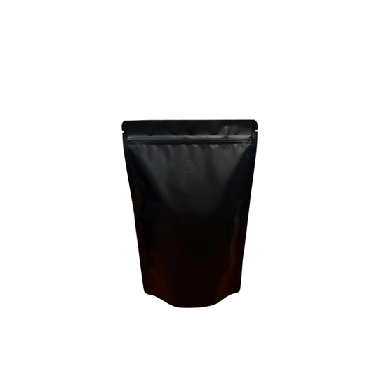 Stand Up Pouch with Zipper Closure and Coffee Valve - Matt Black
