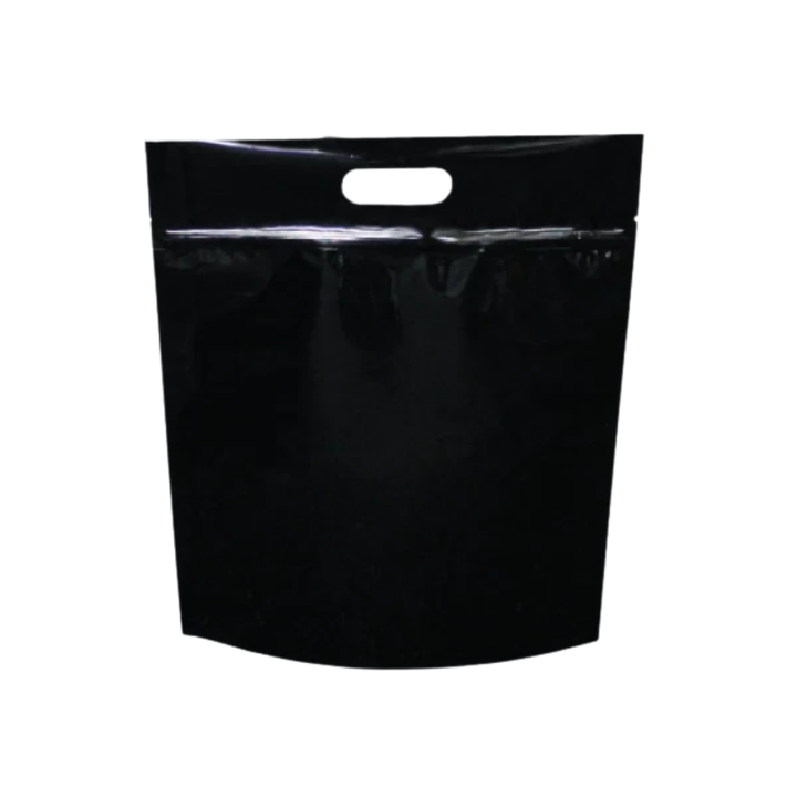 4KG Stand Up Pouch with Handle and Zipper - Gloss Black