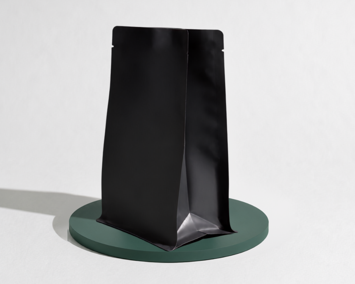 Flat Bottom Pouch with No Zipper - Matt Black