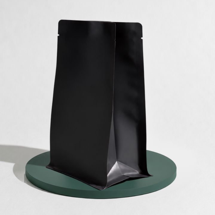 Flat Bottom Pouch with No Zipper - Matt Black