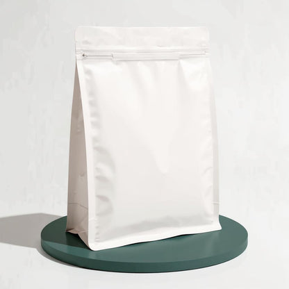 Flat Bottom Bags with Zipper Closure- Matt White