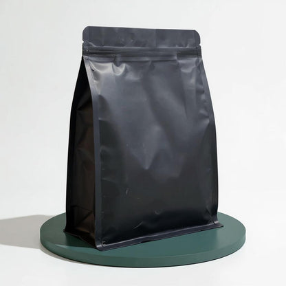 Flat Bottom Bags with Zipper Closure- Matt Black