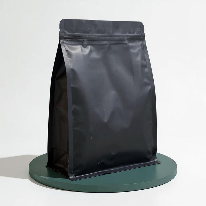 Flat Bottom Bags with Zipper Closure- Matt Black