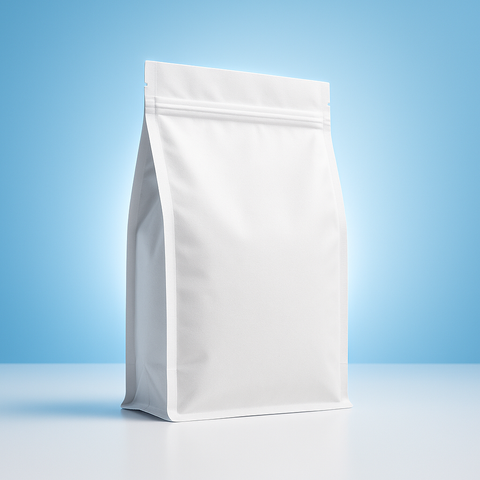 1kg Flat Bottom Bags with Valve - Matte White