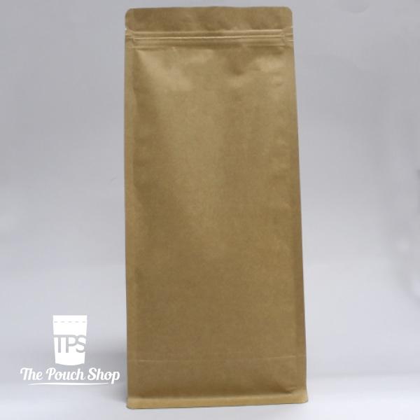 Flat Bottom Coffee Bag with Zipper - Kraft Paper