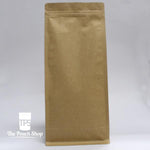 Flat Bottom Coffee Bag with Zipper - Kraft Paper