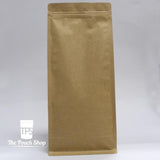 Flat Bottom Coffee Bag with Zipper - Kraft Paper