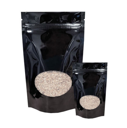 Stand Up Pouch with Oval Window - Gloss Black